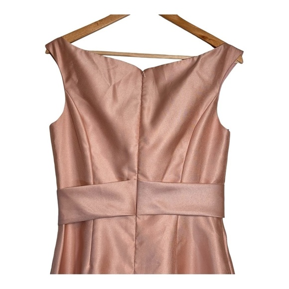 Alfred Sung Off the Shoulder Satin Gown in Toasted Sugar NWT - Picture 8 of 9